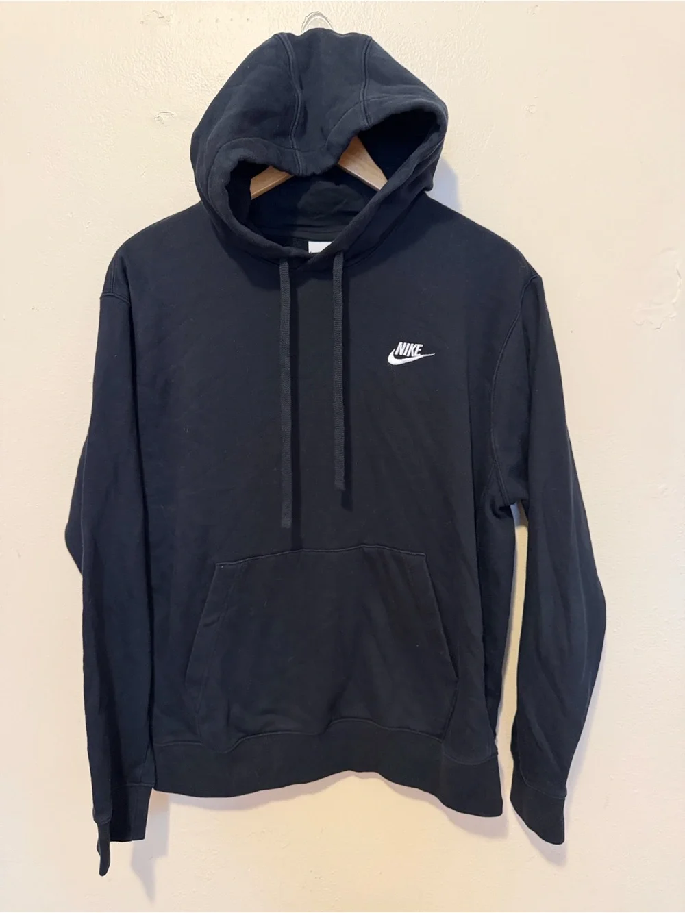 Nike Black Pullover Hoodie with White Swoosh